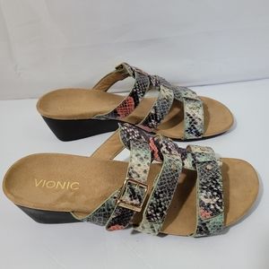 VIONIC Orthotic Adjustable Triple Strap Sandal - on used twice